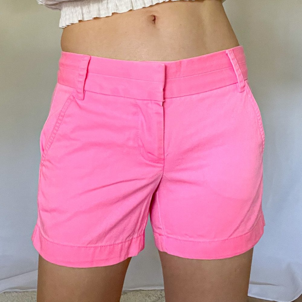 J.Crew 4” Stretch Chino Short in Neon Hot Pink